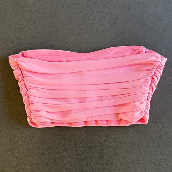 Zara 2pc Pink Bustier Crop Top & Draped Mini Skirt Set - Picture 9 of 12